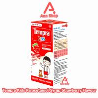 Tempra Kids Paracetamol Strawberry Syrup เทมปร้า คิดส์ พาราเซตามอล น้ำ 120mg/5ml 60ml [1 ขวด รสสตรอเบอร์รี่] FF 6312 บรรเทาปวด ลดไข้ ยาสามัญประจำบ้าน