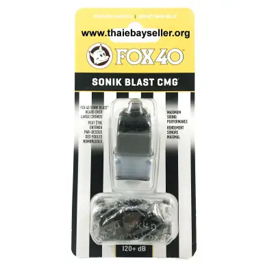 Whistle Fox 40 Sonik Blast CMG Safety Lanyard 120dB (ฺBlack)