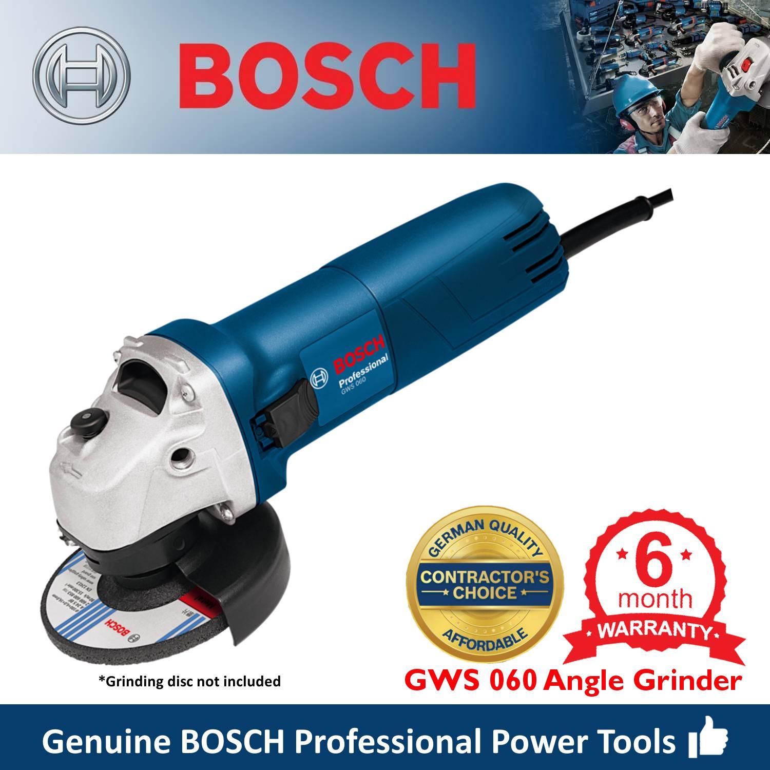 BOSCH เครื่องเจียร์ 4 นิ้ว BOSCH GWS 060 ของแท้100% พร้อมใบรับประกัน 6 เดือน จาก Bosch หินเจียร์บ๊อช