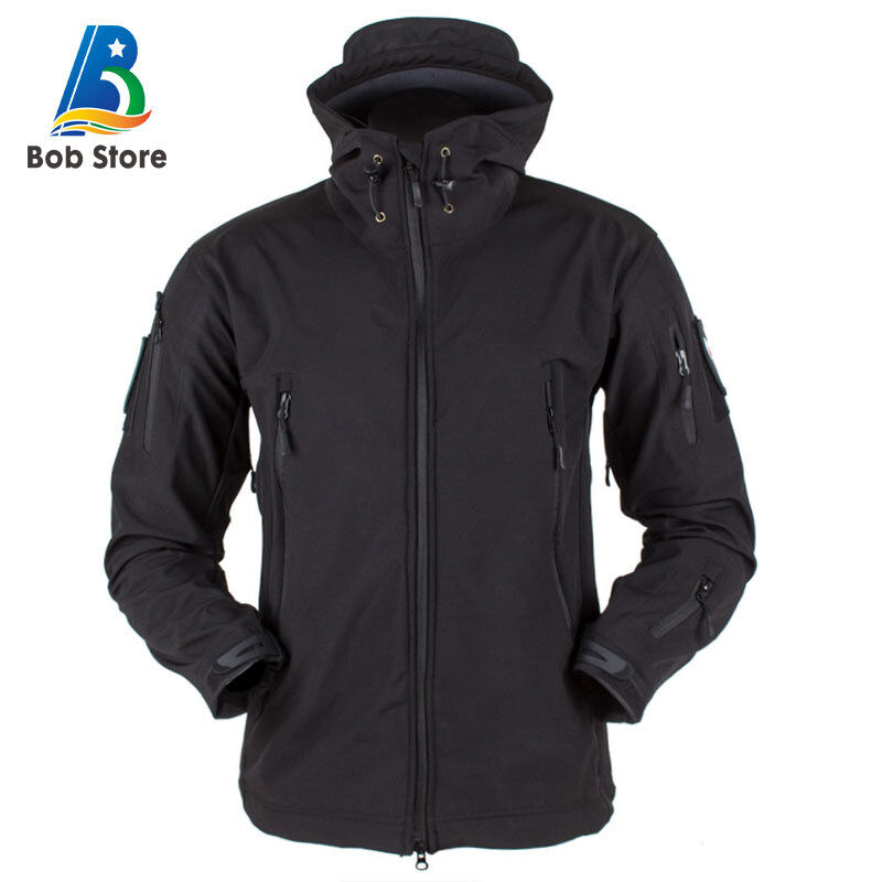 Bob Storeเสื้อโค้ทผู้ชาย สำหรับฤดูใบไม้ร่วงและฤดูหนาว แจ็คเก็ตเพิ่มความหนา กันลมกันน้ำ แจ็คเก็ตปีนเขาด้านในบุขนกำมะหยี่