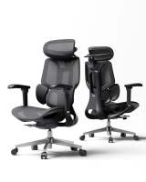 HBADA E3 Air 2026 เก้าอี้ Ergonomic รองรับเอวแบบยืดหยุ่น 3 โซน พนักพิงคอ 4D Dual-Axis ที่วางแขนกลไก 4D Omni-Motion เก้าอี้สำนักงาน / เก้าอี้เกมมิ่ง