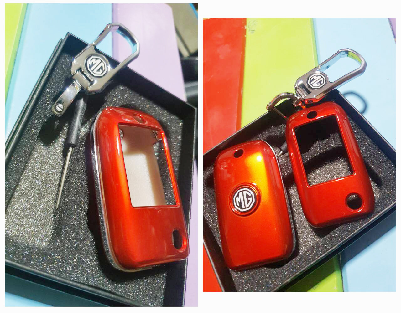 เคสกุญแจ Key Case MG ZS 2014-2019  สีแดง, ดำ, ขาว, ทอง แถมฟรีพวงกุญแจ