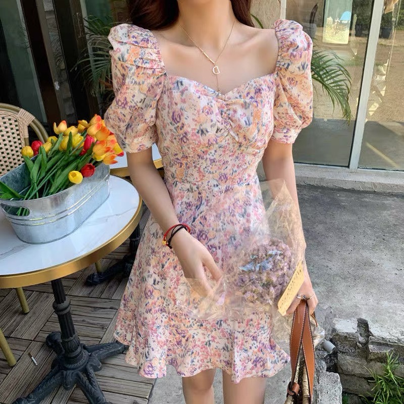 BiBi Floral Prints Tuck Detail Short Overall With Pockets