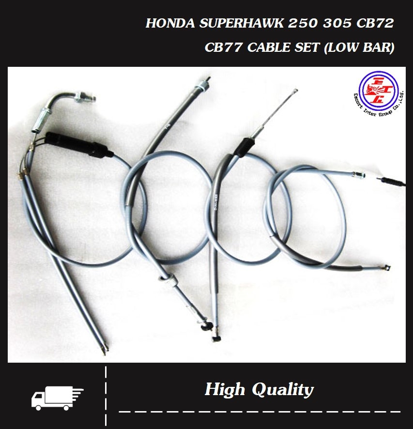 HONDA SUPERHAWK 250 305 CB72 CB77 CABLE SET (LOW BAR) #ชุดสายไฟ #สายเบรก #สายคันเร่ง #สายคลัทช์ #สายไมล์