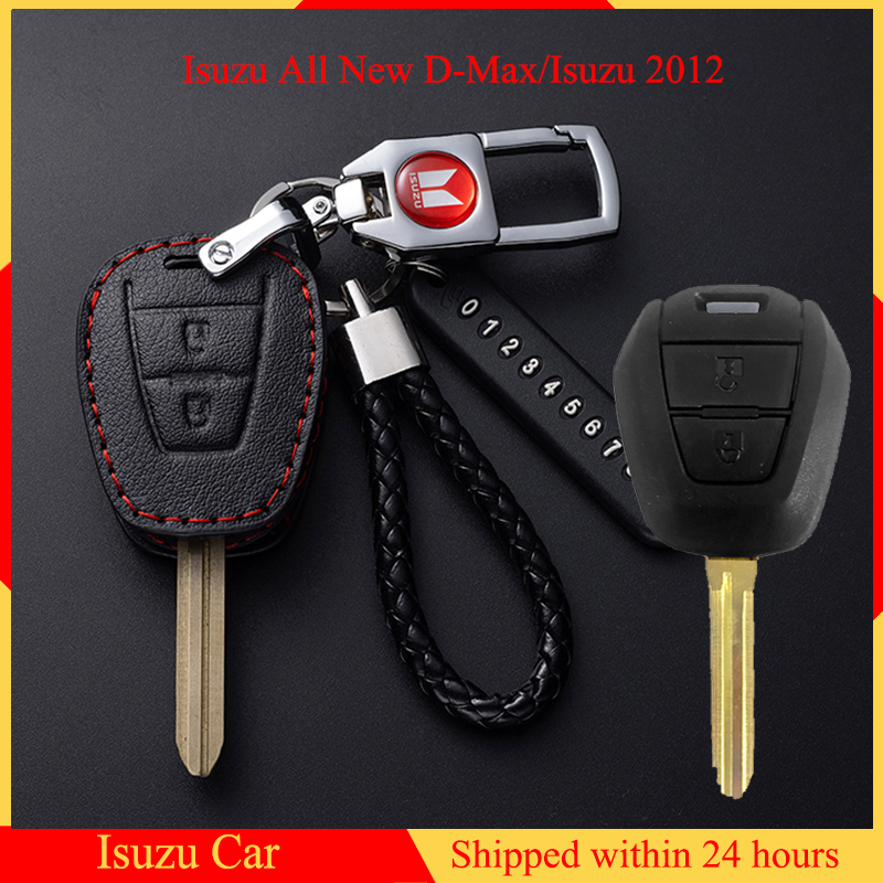 Isuzu All D-Max Isuzu 2012 Remote Key Leather Case Cover Keychain ราคา 105 บาท*ส่งฟรี