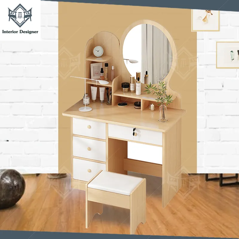โต๊ะเครื่องแป้ง SIZE 40*80*140CM ชุดเครื่องแป้ง ชุดโต๊ะเครื่องแป้ง โต๊ะเครื่องแป้งพร้อมกระจก ตู้เก็บของอเนกประสงค์ มินิมอล พร้อมเก้าอี้
