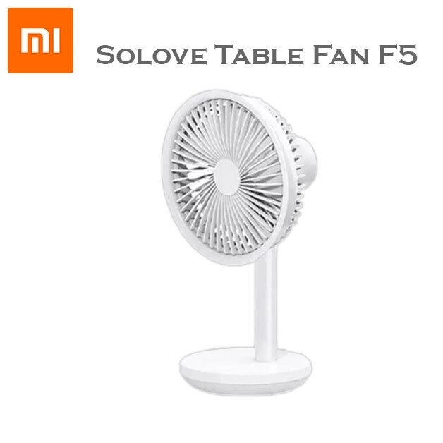 Xiaomi Solove Desktop Fan F5 พัดลมตั้งโต๊ะขนาดเล็ก พัดลมไร้สาย แบต 4000 mAh ปรับระดับความเร็วลมได้ 3 ระดับ และเสียงรบกวนต่ำ
