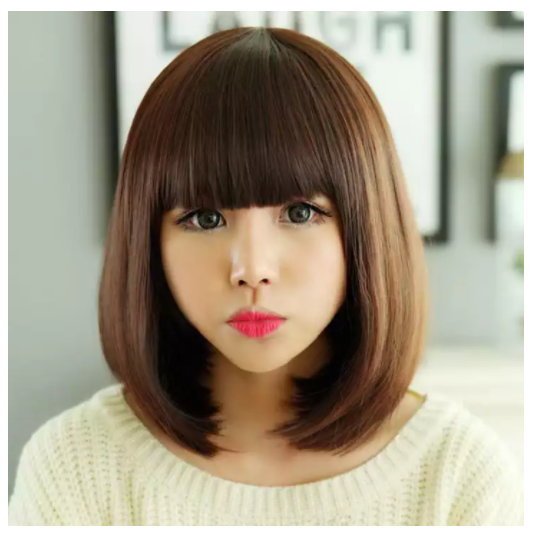 วิกผมวิกผมสั้น Short wig สุภาพสตรีผมบ็อบสั้นตรงวิกผม Air Fringe วิกผมเเสกกลาง บ๊อบสั้นประบ่า ปลายงุ้ม มีหน้าม้าปัด ไหมคุณภาพดี วิกผมสั้นปะบ่าสีนำ้ตาลช็อคโกแลต Short wig,brown shoulder,chocolate วิกผมสั้นตรงผู้หญิงสำหรับ งานแต่ง ไปเที่ยว