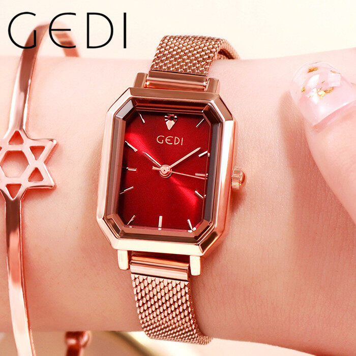 GEDI 13004  มาใหม๊ใหม่ นาฬิกาควอตซ์ นาฬิกาข้อมือผู้หญิง สายแสตนเลส งามสง่า(มีการชำระเงินเก็บเงินปลายทาง)แท้100% นาฬิกาแฟชั่น