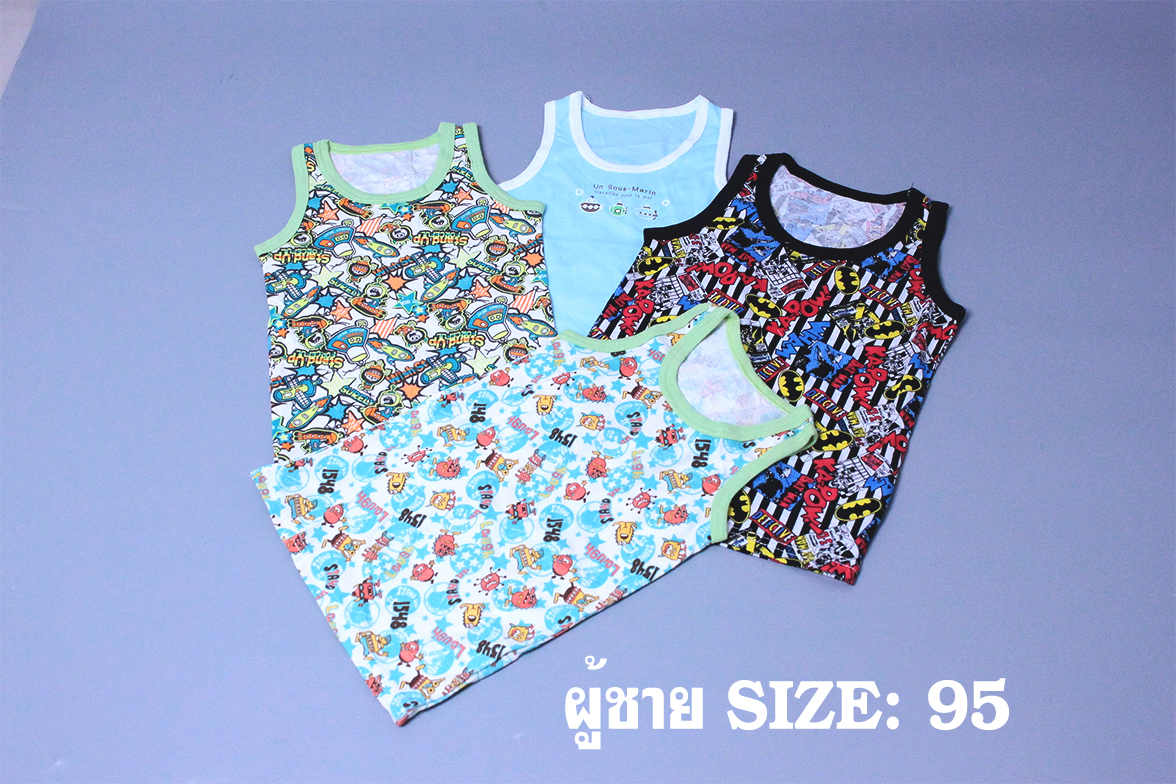 Babyonline(Y263)D5เสื้อกล้ามผ้าฝ้ายลายการ์ตูน