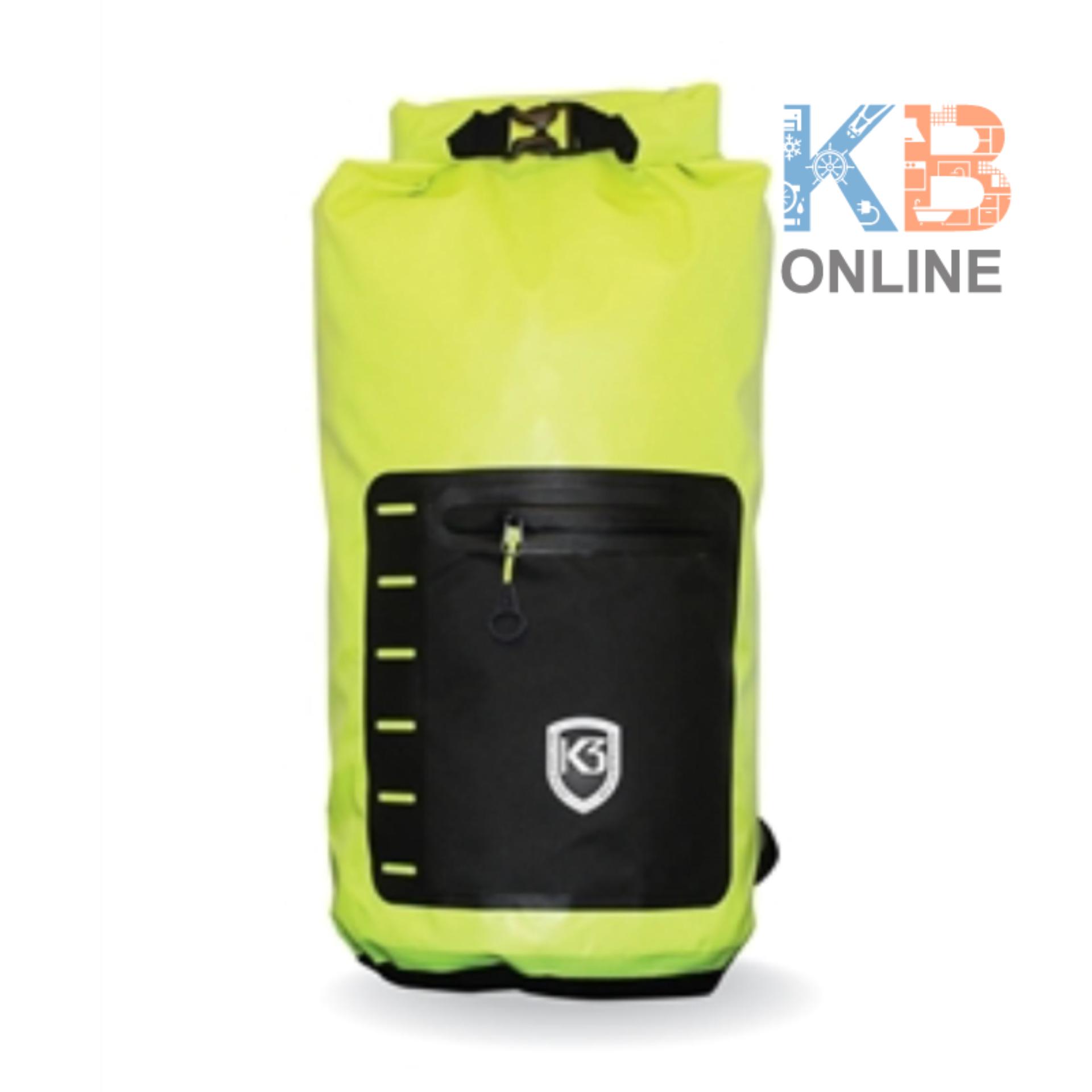 กระเป๋ากันน้ำ K3 20L Waterpoof สีเหลือง นีออน, สีส้ม, สีเทา