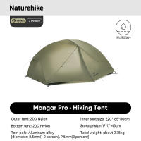 Naturehike เต็นท์เดินป่า Mongar PRO สำหรับ 1-3 คน เต็นท์แคมป์ปิ้งกลางแจ้ง น้ำหนักเบา กันน้ำ กันลม พร้อมแผ่นรองพื้น