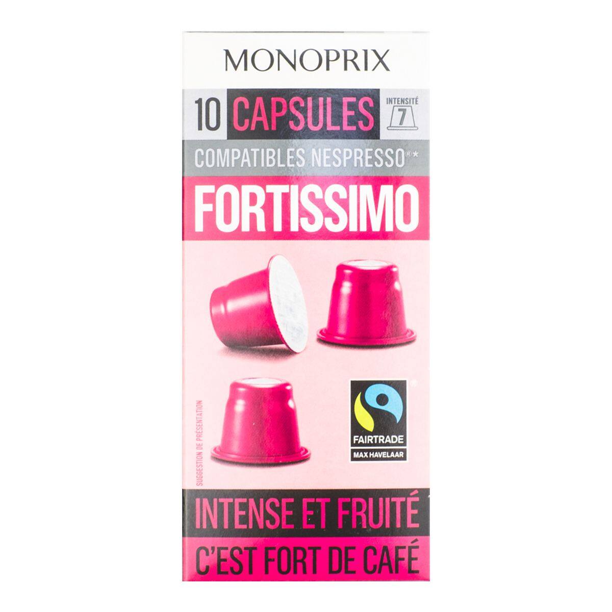 Monoprix Fortissimo Coffee Capsules 10 Caps - กาแฟแคปซูล Monoprix นำเข้าจากประเทศฝรั่งเศส