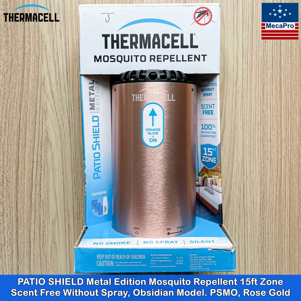 Thermacell ® Patio Shield Metal Edition Portable Mosquito and Insect Repellent, 15 Ft, Odorless, Smokeless. ราคา 2,985 บาท*ส่งฟรี