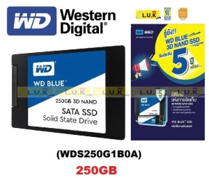 สินค้า 250GB SSD (เอสเอสดี) WD BLUE 3D NAND SATA 550MB/525MB  2.5 Inch (WDS250G1B0A) - รับประกัน Synnex 5 Years