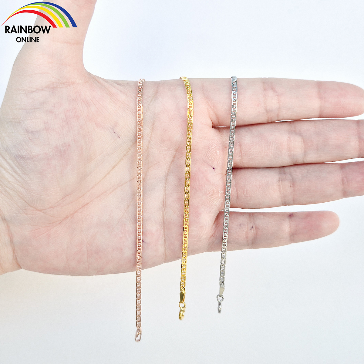 RainbowSilver ฟรี กล่องกำมะหยี่ สร้อยลายกุชชี่ เงินแท้92.5% งานไทย มีให้เลือก3สี ชุบโรเดี่ยม ชุบทอง ชุบโรสโกล มินิมอล ร้านคนไทย งานสวยมาก ถ่ายงานจริงทุกชิ้น #2