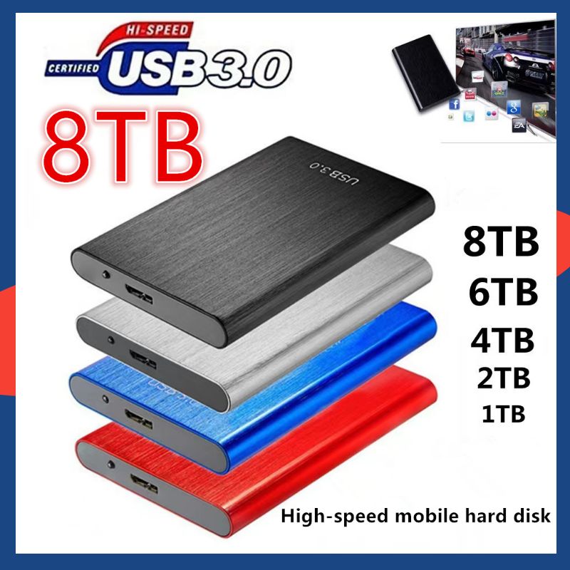 New High Capacity 8TB Portable Solid State Drive USB3.0 Metal Brush ราคา 699 บาท*ส่งฟรี