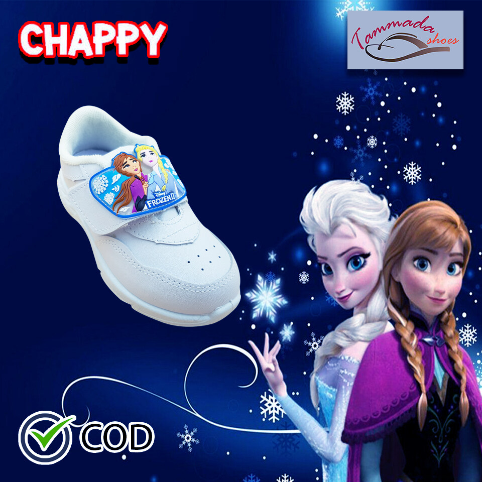 CHAPPY Frozen รองเท้าพละเด็กอนุบาล ฟอเซ่น เจ้าหญิงเอลซ่า รองเท้าพละอนุบาลหญิง รองเท้าผ้าใบเด็กอนุบาล รองเท้าพละเอลซ่า รองเท้าพละมีไฟ