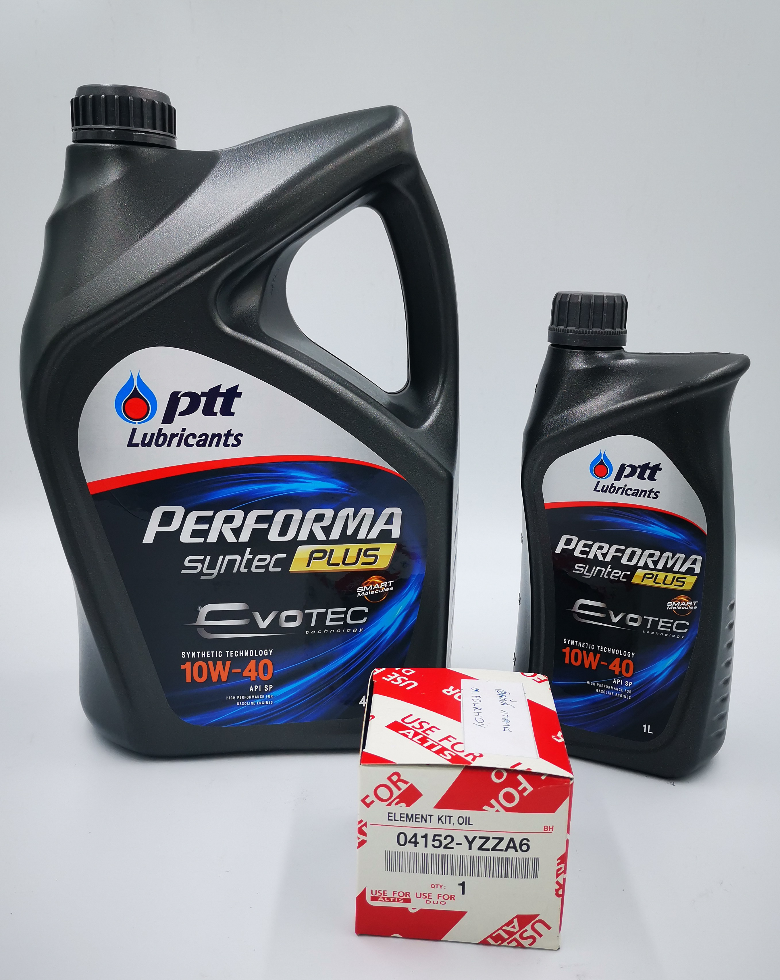 PTT Performa Synthc Plus EVOTEC 10w-40 เบนซิน ขนาด 5 ลิตร(4+1 ลิตร)+กรองเครื่อง Oil Filter TOYOTA Altis 2.0 ปี09-13 YARIS ปี14 ขึ้นไป USE FOR ราคา 825 บาท*ส่งฟรี