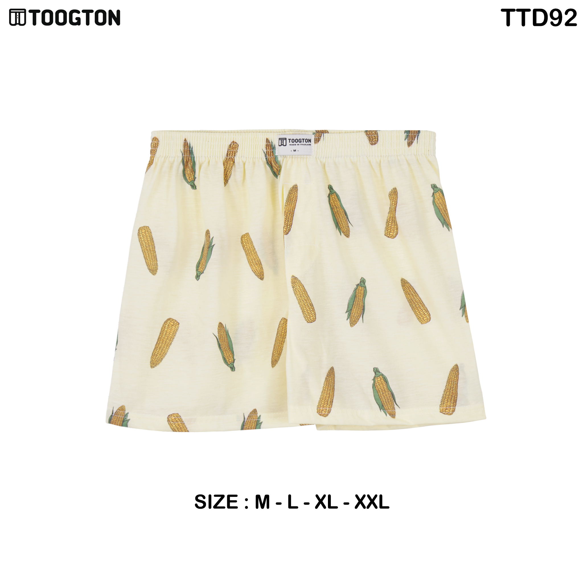 Toogton กางเกงบ๊อกเซอร์ [ ลาย  ข้าวโพดพื้นเหลืองอ่อน ] Boxer Short บ๊อกเซอร์ชาย boxer บ๊อคเซอร์ กางเกงขาสั้น กางเกงใส่นอน กางเกงใส่อยู่บ้าน