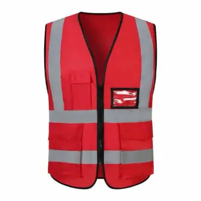 Reflective Vest、ความปลอดภัยเสื้อกั๊กสะท้อนแสงสูงสะท้อนแสงเพื่อความปลอดภัยเสื้อกั๊กมีซิป (8)