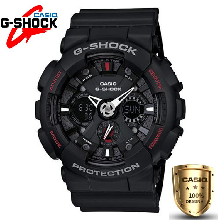 Casio G-Shockนาฬิกาข้อมือผู้ชาย สายเรซิ่น รุ่น GA-120-1A สีดำ（ของแท้100% ประกันCMG)