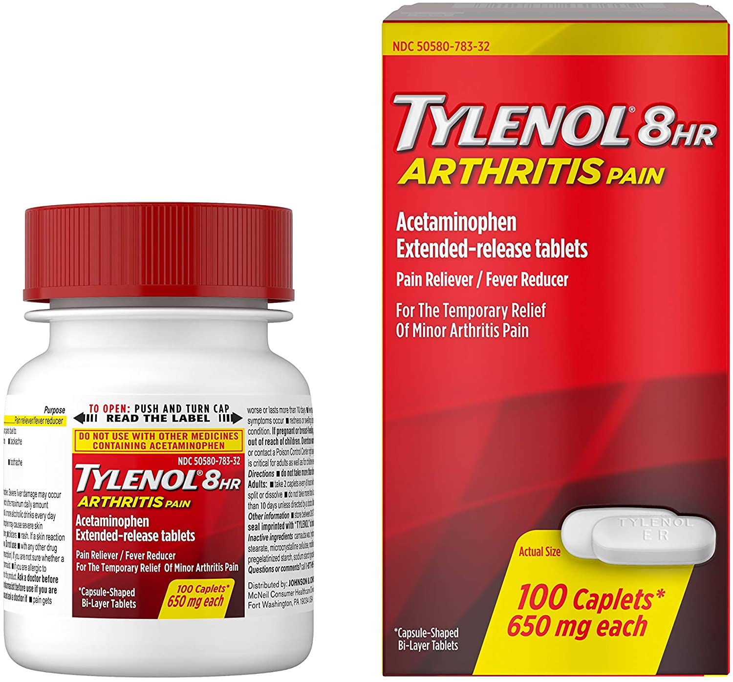 ข้ออักเสบ * Tylenol 8 Hour Arthritis Pain Tablets for Joint Pain, 100 ct