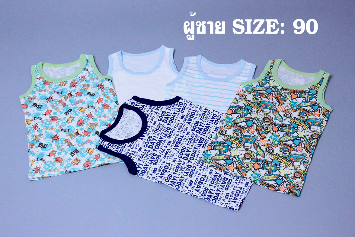 Babyonline(Y263)D5เสื้อกล้ามผ้าฝ้ายลายการ์ตูน