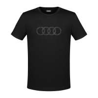 เสื้อยืด Audi rings สำหรับผู้ชาย สีดำ