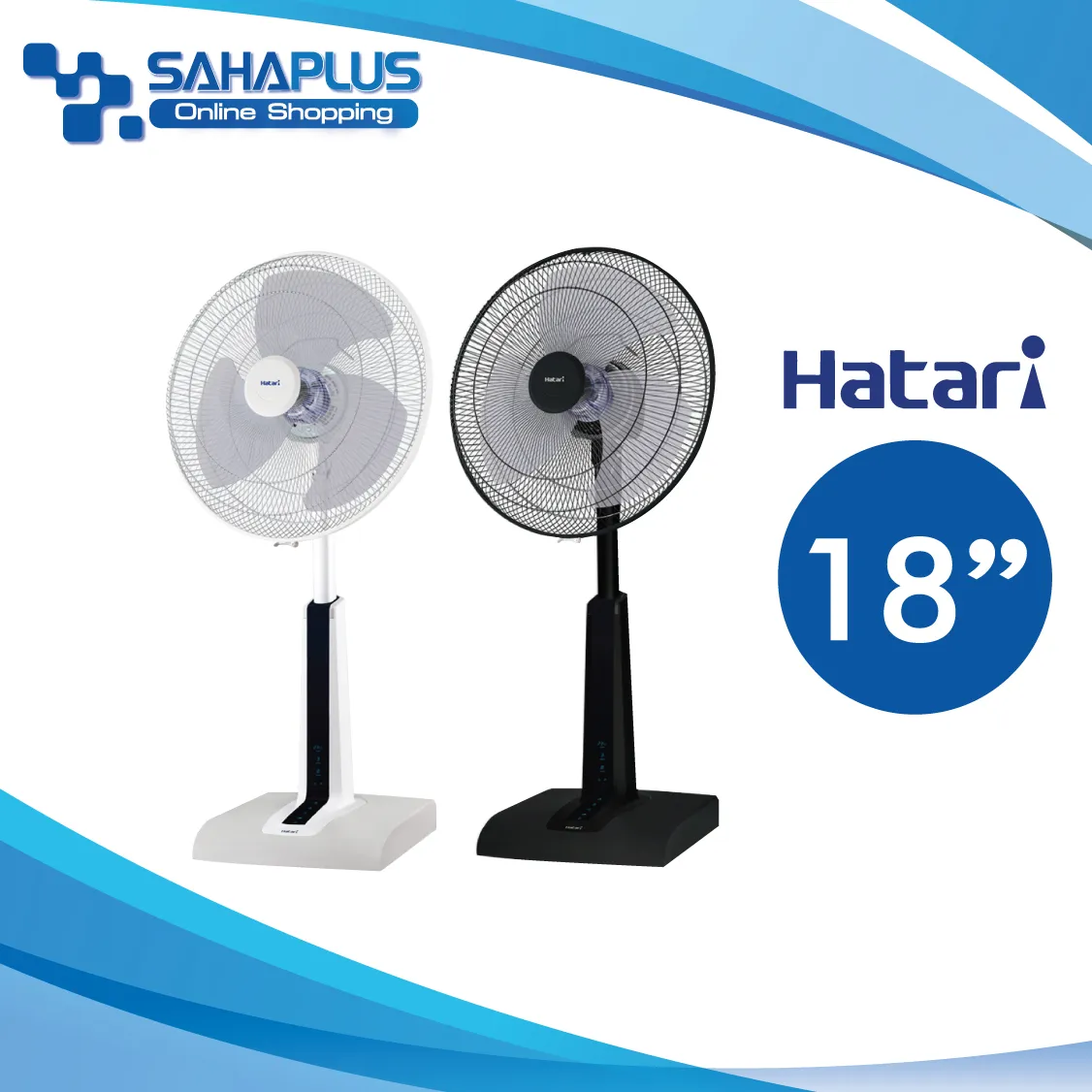พัดลม ฮาตาริ Hatari 18 นิ้ว ปรับระดับได้ 6 ระดับ มีรีโมท รุ่น Slide Smart L1 (รับประกันสินค้า 3 ปี)