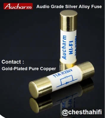 1 ชิ้น ฟิวส์ Aucharm Audio Grade Silver Alloy ขั้ว Gold-Plated Pure Copper (1)