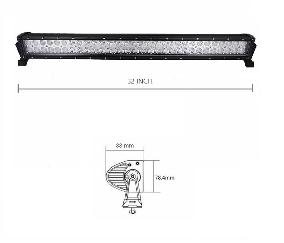 Straight 3D LED Light Bar Spot Flood Combo Beam 180 watt 32 Inch. For Jeep ATV Truck Work Driving Light ไฟรถยนต์บาร์ยาว ไฟหน้ารถ บาร์รถยนต์ 180 วัตต์ ทรงตรง เน้นเเสงพุ่งเเละกระจายในโคมเดียว รุ่น SuperBright คุณภาพสูง มีประกันสินค้า เเสงขาว จำนวน 1 โคม