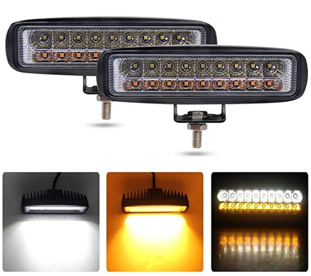 สุดคุ้ม !! LED Two Colors 18W 12-24V ไฟสปอร์ตไลท์ ไฟหน้ารถ ไฟท้าย สว่างมาก 18 วัตต์ รุ่น 2 แสง สามารถเปิดปิด แสงwhite และ warm ในตัวเดียวกัน สำหรับรถยนต์