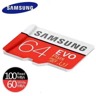 Original SAMSUNG Grade EVO+ Class 10 Memory Card 64GB Micro SD Card SDHC SDXC Class 10 UHS TF Card Trans Flash