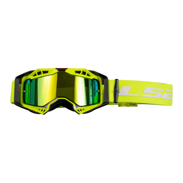 Ls2 Aura Goggle Black H/V Yellow with Yellow Iridium Visor - Motocross Goggles ราคา 2,350 บาท*ส่งฟรี