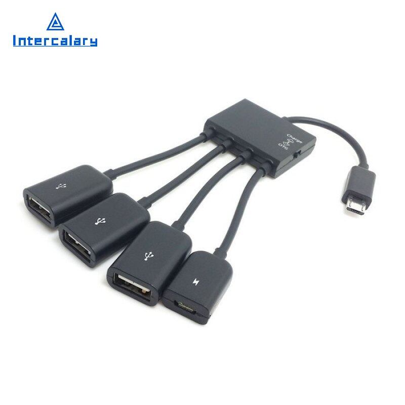อะแดปเตอร์ Micro USB OTG HUB สำหรับสมาร์ทโฟน/แท็บเล็ต Micro USB Splitter สำหรับ Apple Samsung Lenovo