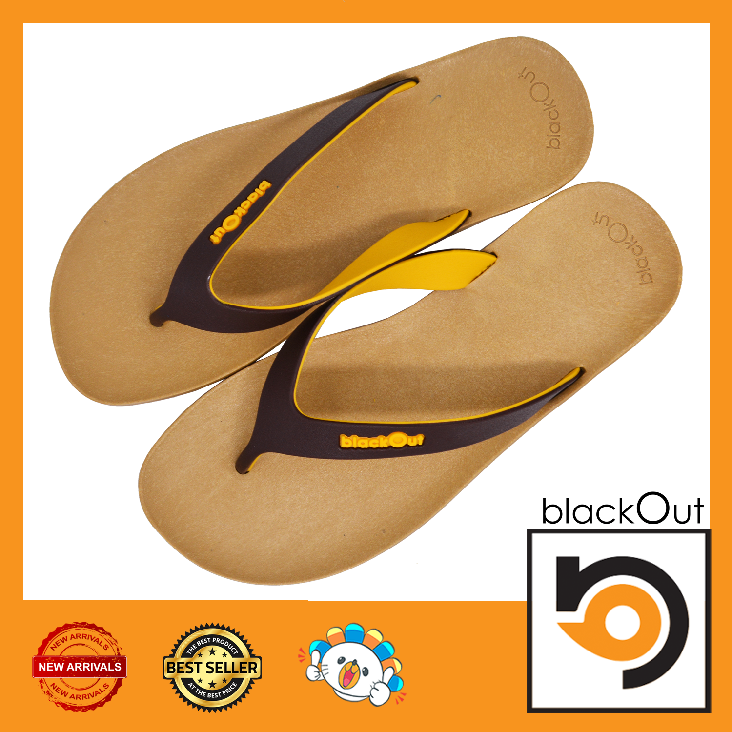 Blackout Flipper / แตะหนีบทอง(หูน้ำตาลเหลือง) ราคา 282 บาท*ส่งฟรี