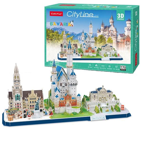 3D Puzzle CubicFun CITY LINE BAVARIA เมืองจำลอง โมเดล 3มิติ บาวาเรีย ประเทศเยอรมนี MC267h - Toys Store