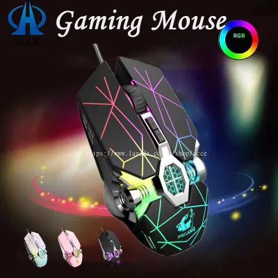 【เมาส์แบบมีสาย/wired mouse】Optical Macro Key RGB Gaming Mouse เมาส์เกมมิ่ง ออฟติคอล ตั้งมาโครคีย์ได้ ความแม่นยำสูงปรับ DPI200- 4800 เหมาะกับเกม MMORPG (BNS) FPS MoBA เกมคV8