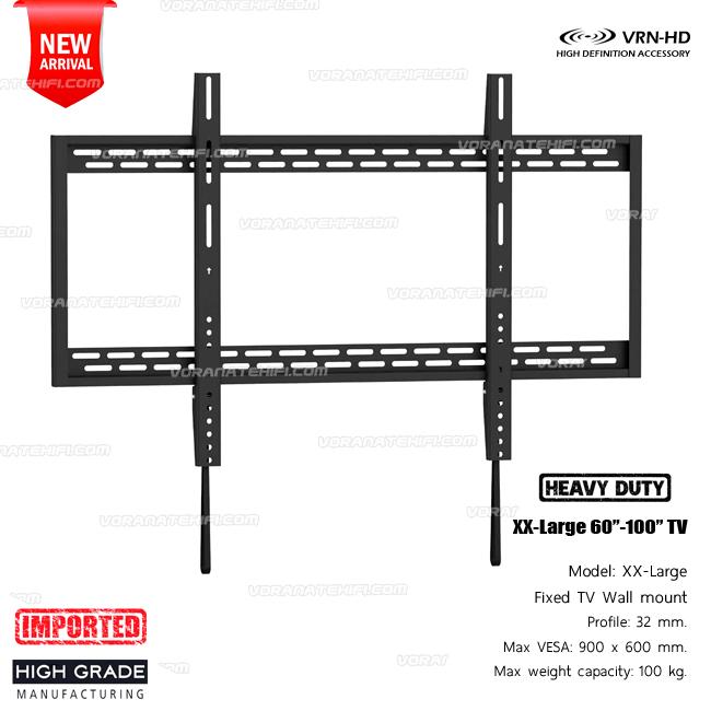 2022 New KRAKEN FIXED 100/100 XX-Large ขาแขวนทีวี 60-100 นิ้ว Heavy-Duty Fixed TV Wall Mounts, Max VESA 900x600 mm., Weight Capacity 100 kg. ราคา 5,490 บาท*ส่งฟรี