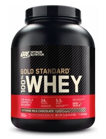 Optimum Nutrition Gold Standard Whey Protein 5 Lbs Flavor Rich Chocolate มีQC เช็ค