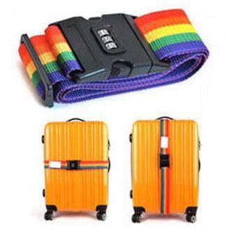 สายรัดกระเป๋าเดินทาง 1แถม1 เข็มขัดรัดกระเป๋าเดินทางพร้อมรหัสล็อก Rainbow Travel Luggage Belt Suitcase Strap with Code Lock