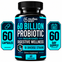 โปรไบโอติก 60 Billion Probiotic with Moringa Leaf Powder 50:1 โพรไบโอติก 10 สายพันธุ์ ผลิตภัณฑ์เสริมอาหารสำหรับลำไส้และระบบย่อยอาหาร Digestive Wellness Gut Balance รับประทานวันละ 1 แคปซูล หลังอาหารเช้า 60 Capsules 60 Day Supply