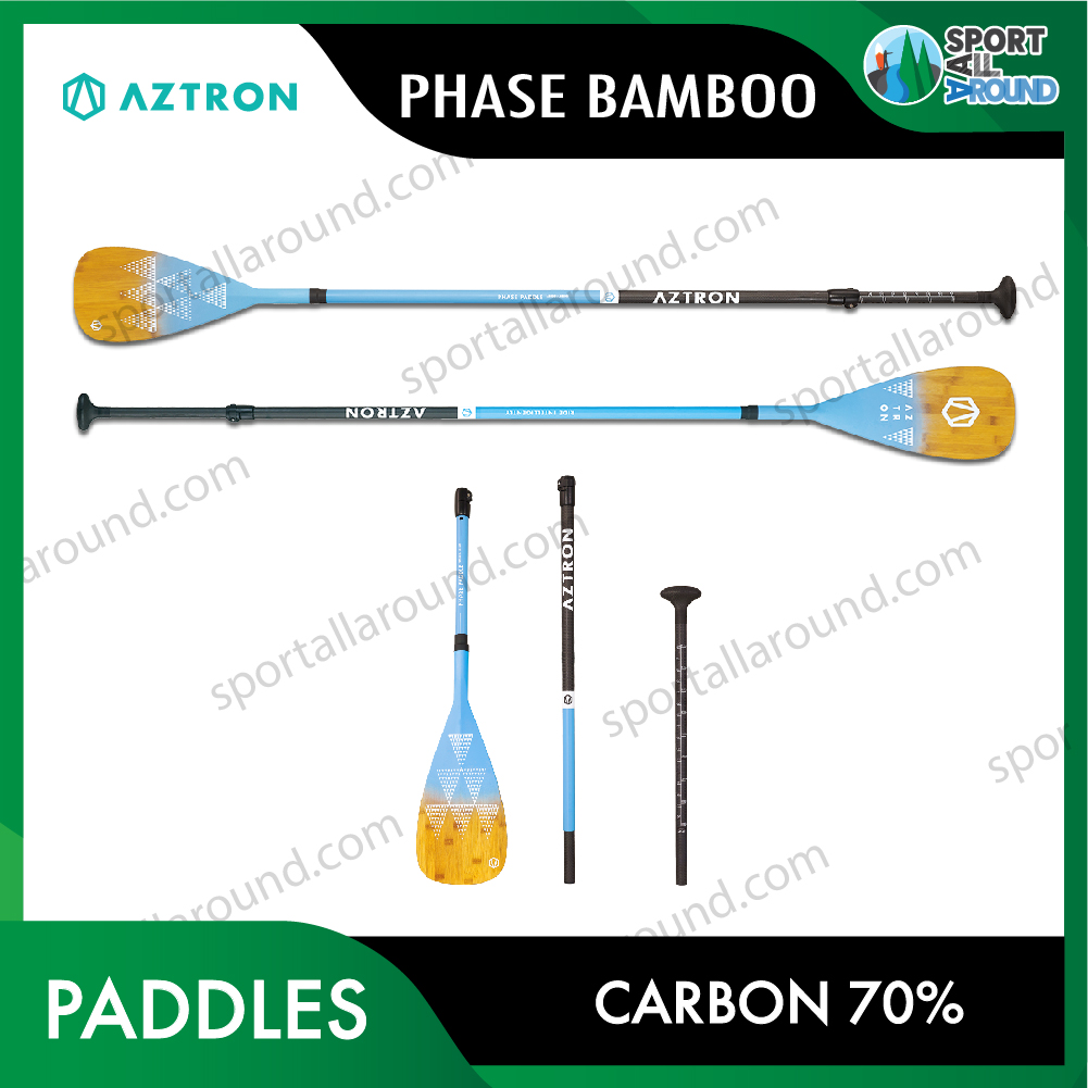 AZTRON PATDLE PHASE BAMBOO CARBON ไม้พายสำหรับบอร์ดยืนพาย หรือ เรือยาง isup stand up paddle board