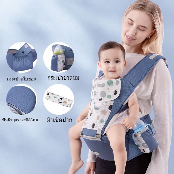 Babysafe เป้อุ้มเด็ก เป้อุ้มเด็กฝ้าย 0-4 ปี Baby Carrier เป้อุ้มเด็กระบายอากาศ 3-in-1 กระเป๋าอุ้มเด็ก กระเป๋าอุ้มลูกสินค้า กันแดด กันลม Baby Hipseat