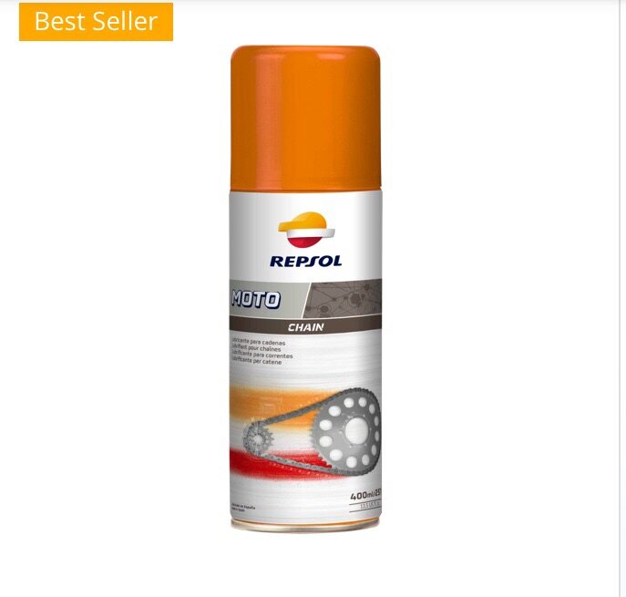 สเปรย์ฉีดโซ่ แบบแว๊กซ์(ไม่ใช่จาระบีขาว ไม่กระเด็น) Repsol moto chain 400 ml.