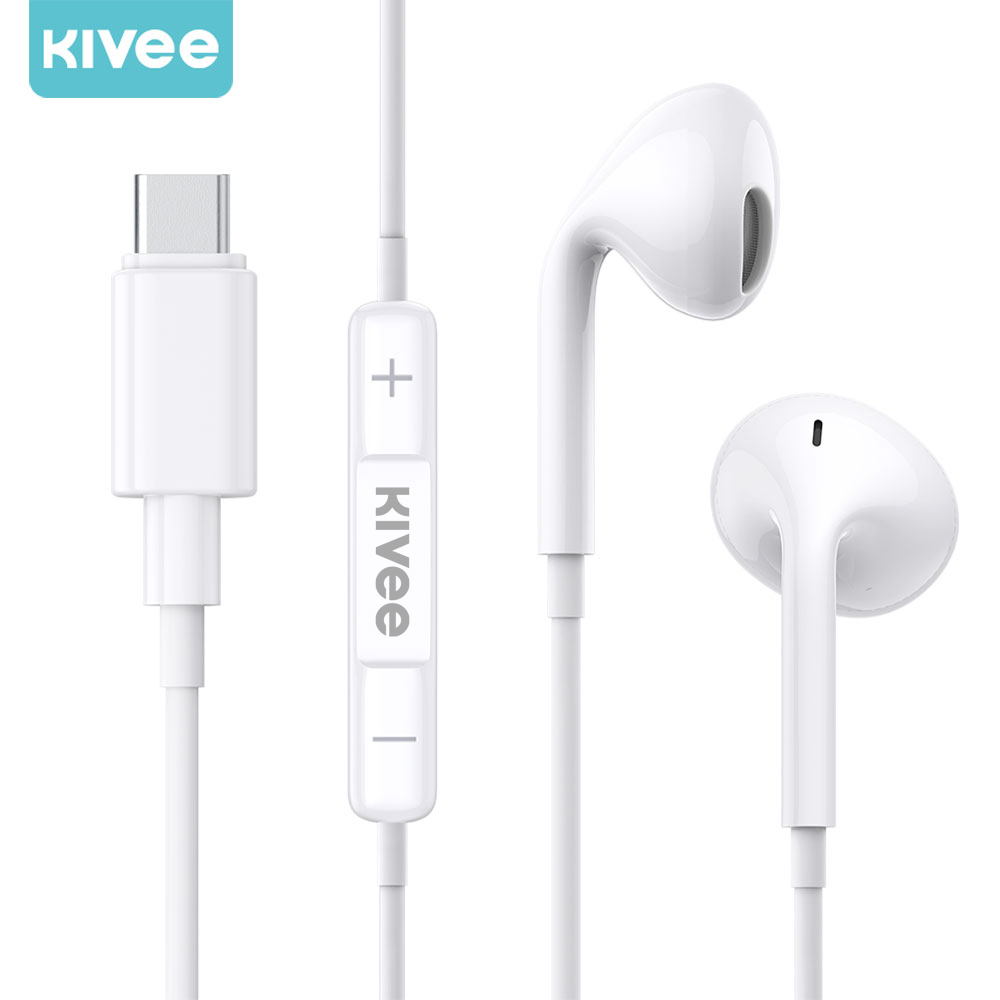KIVEE TYPE-C หูฟัง9D เสียงรอบทิศทางหูฟังในตัว HD ไมค์หูฟังเดิมที่มี รับสาย ปรับระดับเสียง เลื่อนเพลง เสียงดี คุณภาพสูงชุดหูฟังกันน้ำและ หูฟัง หูฟังเล่นเกสำหรับiPhone15/Samsung/poco/Xiaomi/Huawei/oppo/vivo/iPad ฯลฯ ราคา 168 บาท*ส่งฟรี