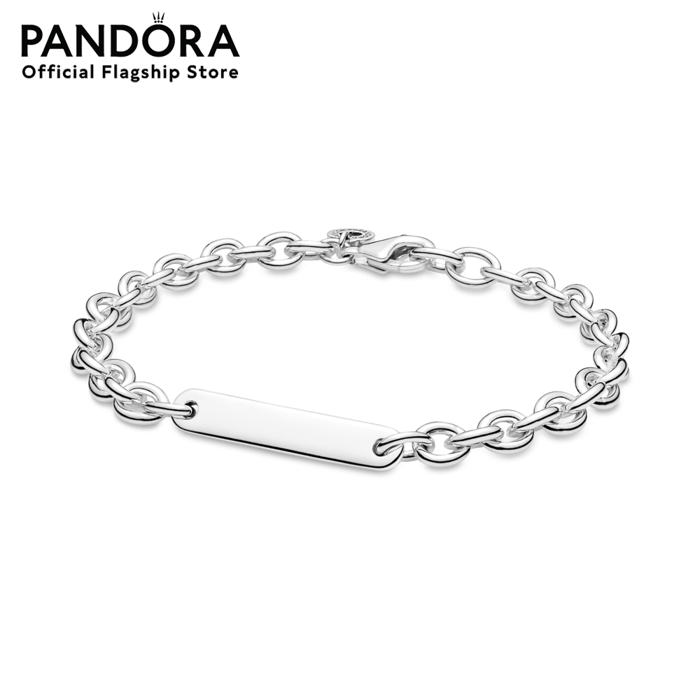 Pandora Silver Sterling silver link bracelet with engravable bar เครื่องประดับ สร้อยข้อมือ สร้อยข้อมือเงิน สร้อยแพนดอร่า แพนดอร่า ราคา 4,165 บาท*ส่งฟรี