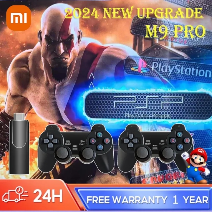 【สินค้าของแท้ 100%】2024 NEW Xiaomi M9 Pro 3D + คอนโซลวิดีโอเกม game stick Controller 2.4G Dual Wireless Controller เกม 4K ทีวีวิดีโอย้อนยุค 3D เกมคอนโซล 64GB 40000+เกม Game stick รองรับ PS1/GBA/PSP/เกมย้อนยุค ราคา 644 บาท*ส่งฟรี