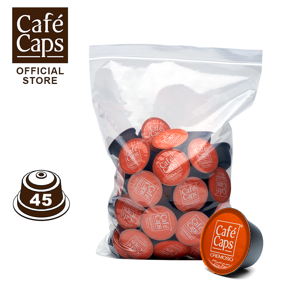 Cafecaps - Coffee capsule Nescafe Dolce Gusto Compatible Cremoso (1 Bag X45 capsules) - Medium roasted Doi Tung beans, testing notes: Fruity Caramel, soft acidity but sweet at the end ราคา 619 บาท*ส่งฟรี